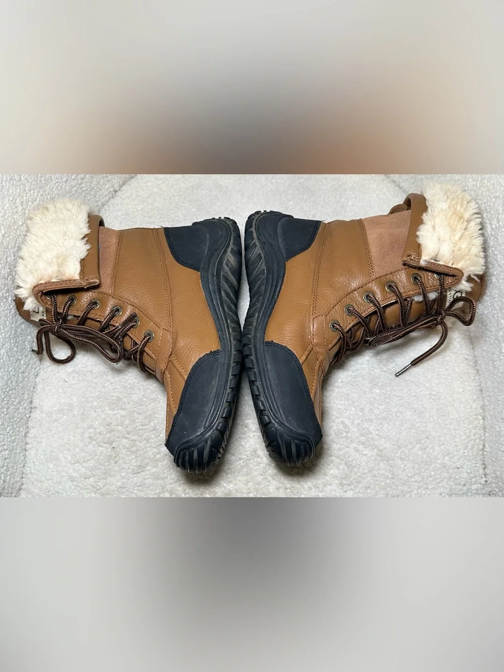 UGG Adirondack Waterproof Winter Boots Leather Wool Lined eVent Vibram Brown 7.5